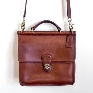 Vintage 90s Coach Willis Leather Bag Crossbody British Tan Satchel 9927 USA